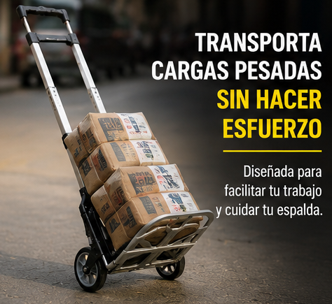 Carreta Multiusos Plegable Premium – Soporta 75 Kg de Carga Pesada